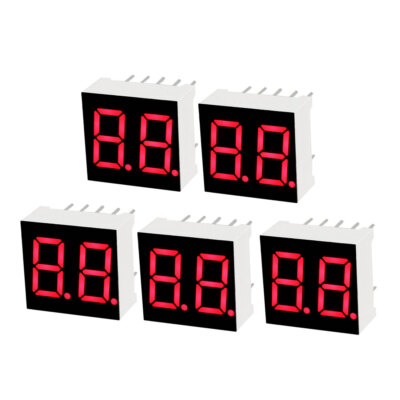 5Stk Gemeinsamen Kathode 10 Pin 2 Bit 7 Segment 15 x 14 x 7.2mm 0,35''  Rohr