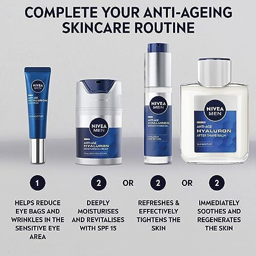 NIVEA MEN Anti-Age Hyaluron Eye Cream 15ml Men's Eye Cream with Hyaluronic Ac... - Picture 6 of 6