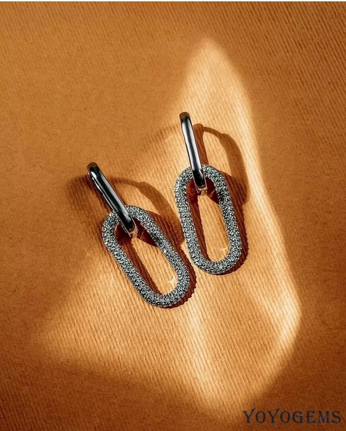 Lab-Created 3 Ct Round Brilliant Dangle Earrings in 14K White Gold