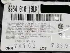 Belden 9984 #24awg Premium Tinned Copper Hook-up/Lead Wire 80C 300V Black /50ft