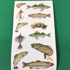 Fish FISHING LURES SCRAPBOOK Stickers by Joy Marie