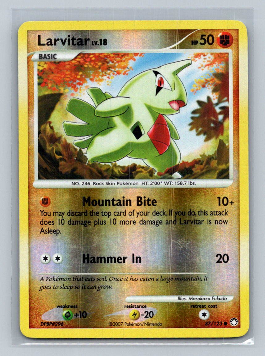 Larvitar Mysterious Treasures 87/123 Near Mint NM Reverse Holo