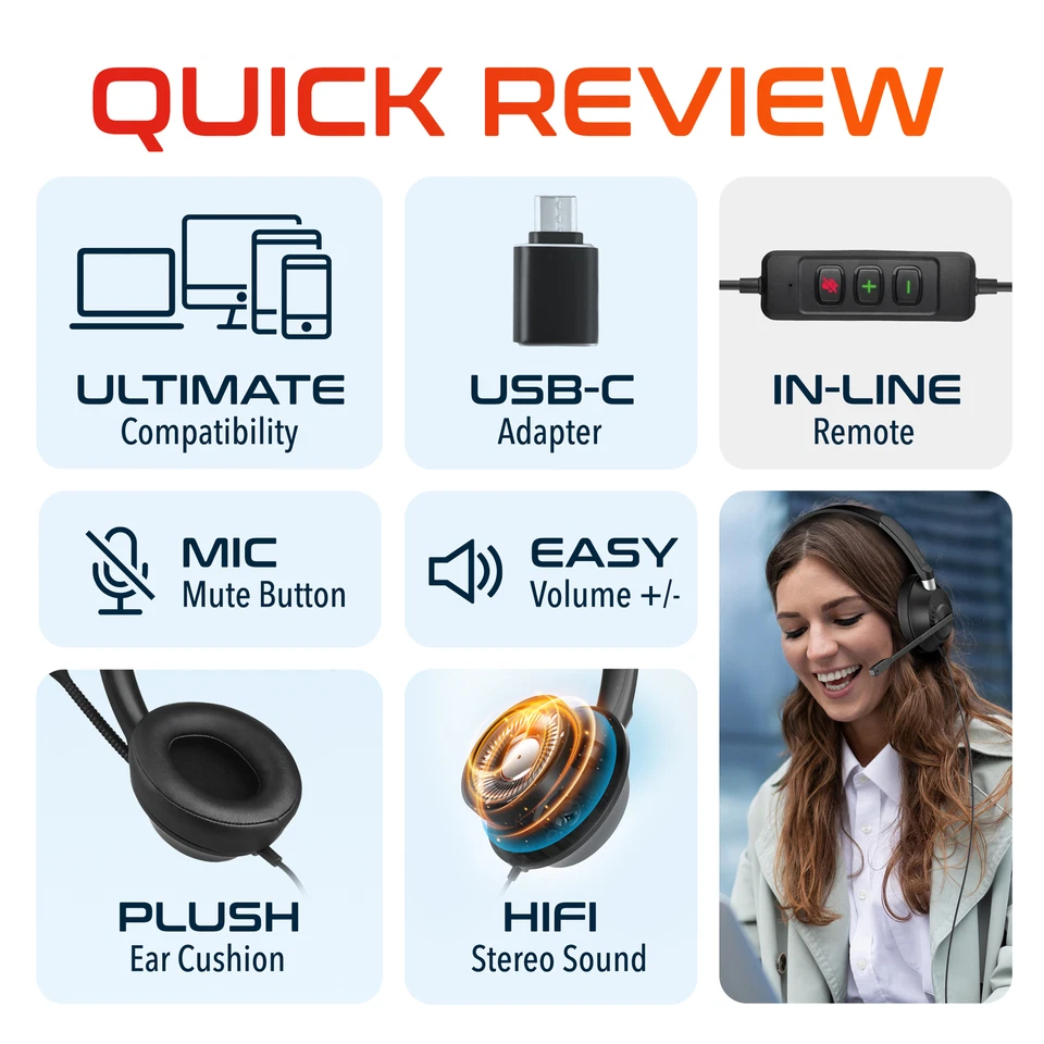 Delton 40Y Noise-Canceling Mono Over-the-Ear Headset, USB Type-A - Black - Image 3 of 4