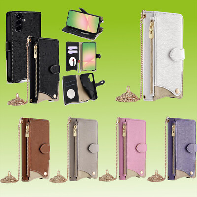 Handyhülle Klapptasche Hochwertige Crossbody Chain Kunstleder Schutz Smartphones