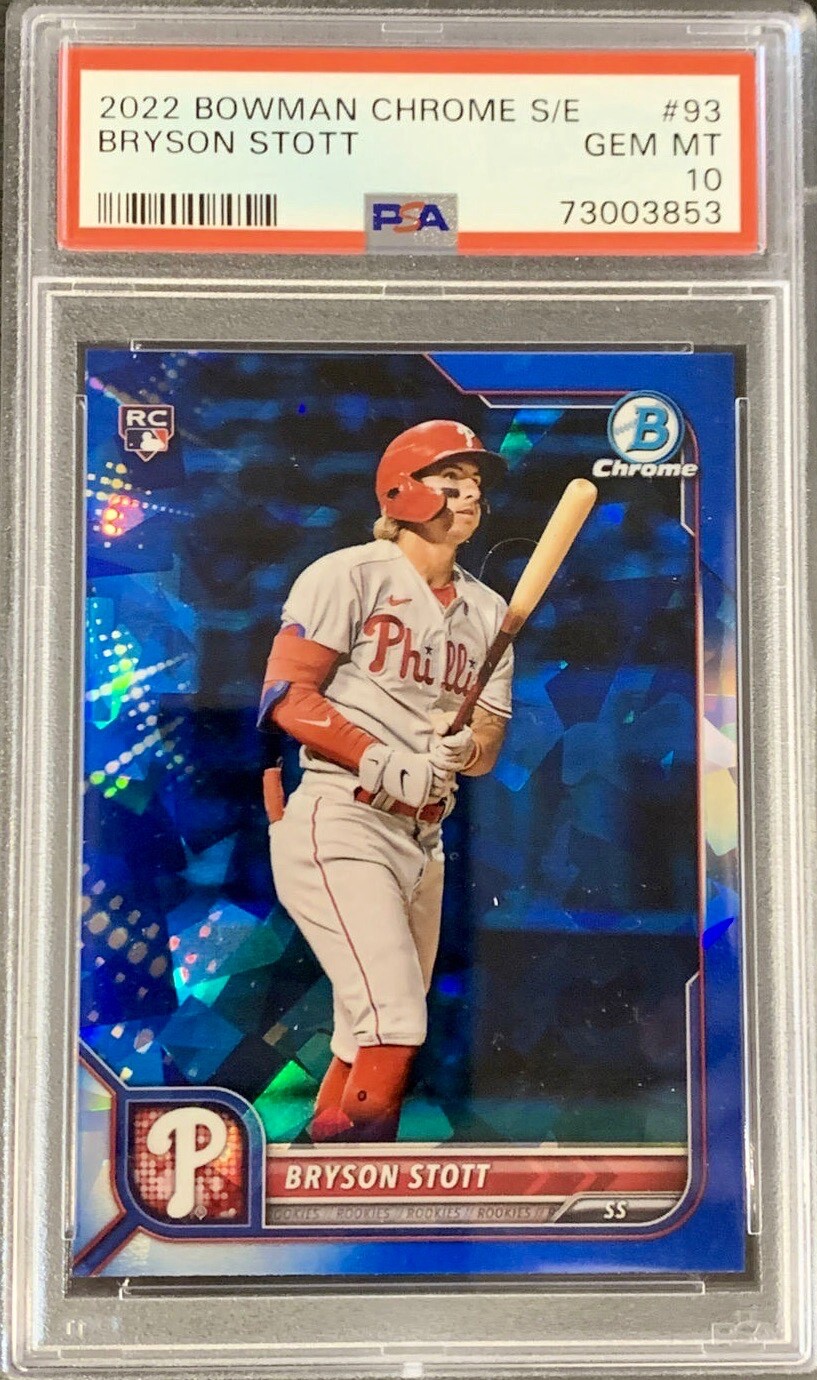 BRYSON STOTT ROOKIE RC 2022 Bowman Chrome SAPPHIRE #93 PSA 10 GEM MINT