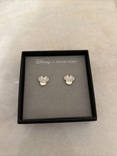 Disney x BAUBLEBAR Minnie Mouse Earrings Crystal Pave Gold Studs NIB