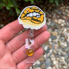 Pittsburgh Steelers Football Badge Holder Retractable Reel ID/Nurse badge