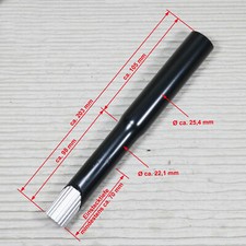 Vorbauverlängerung 22,2 mm 1" Stahl schwarz verlängert bis zu ca. 10 cm