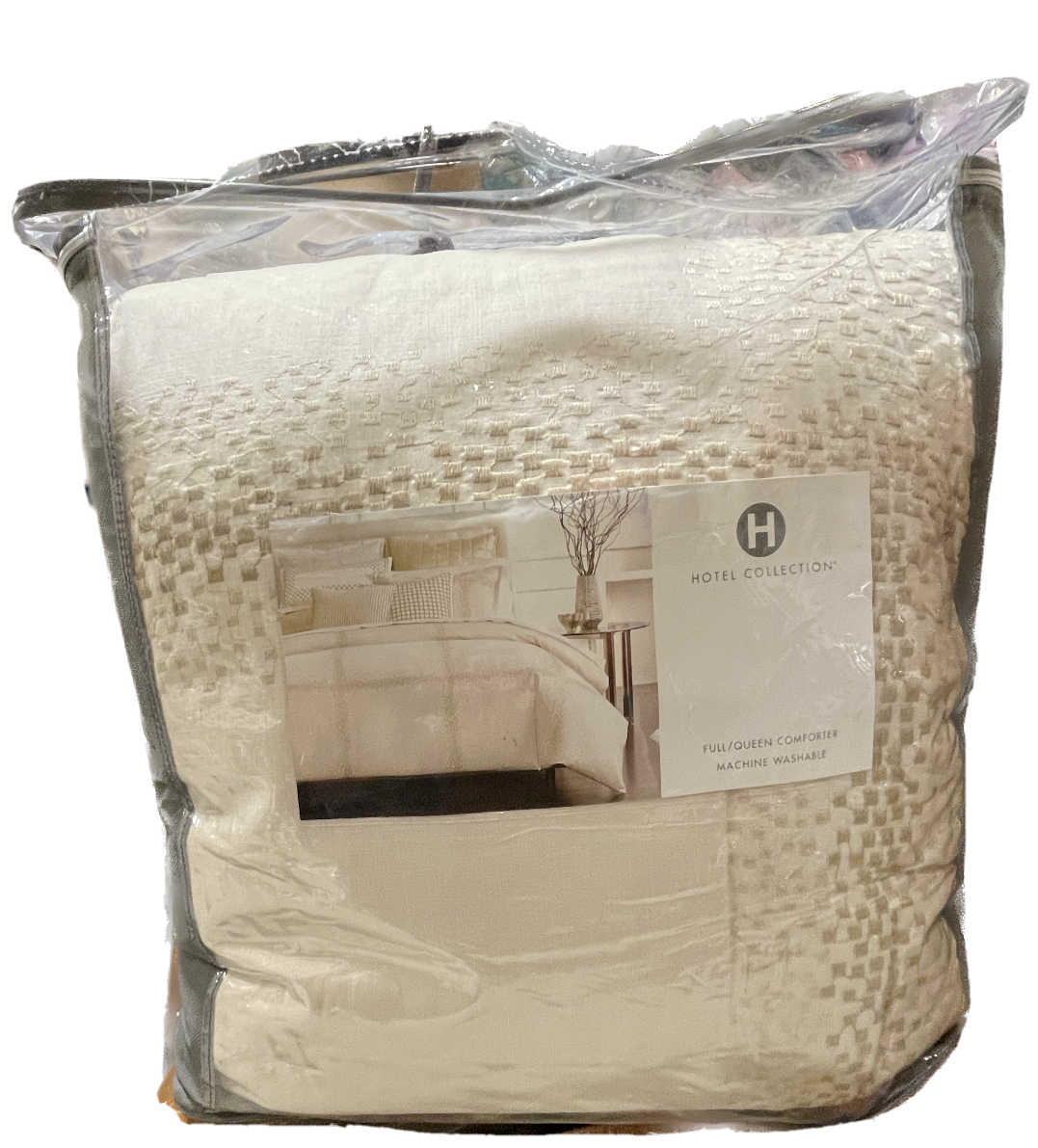 Hotel Collection Embroidered Mosaic Grid Cotton Comforter FULL