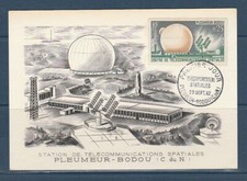 carte 1er jour télécommunications spatiales  le 25c  29 Pleumeur Bodou 1962    b