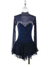 Dress Women and Girls Long Sleeve Ice Figure Skating Clothes with Rhinestones