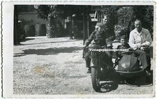 D7904 Foto WH / LW  Motorrad Gespann Krad Soldat Kradmelder Beiwagen