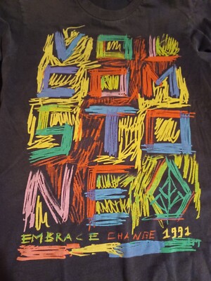 Volcom Vintage  Embrace Change  1991 Small Black T-Shirt 