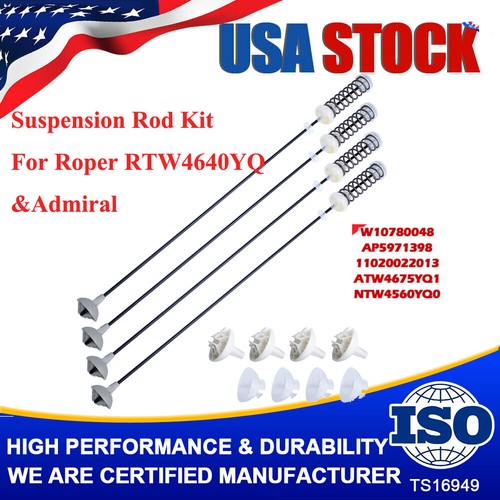 4Pack Suspension Spring Rod Kit W10780048 For Roper RTW4640YQ& Admiral