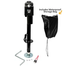 Biltek 3500lbs Electric Power Trailer Tongue Jack + Storage Cover - Black
