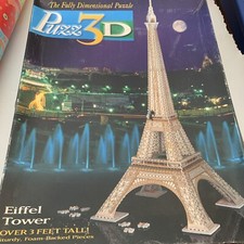 Puzz 3D Eiffel Tower 703 Piece Puzzle 1995 Milton Bradley Puzz3D 3 Feet Tall