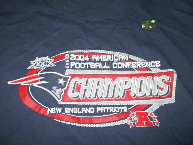 FILA 2004 AFC NEW ENGLAND PATRIOTS Champions 2 IN A ROW (2XL) T Shirt SUPER BOWL Holo