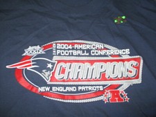 2004 AFC NEW ENGLAND PATRIOTS Champions 2 IN A ROW (2XL) T-Shirt SUPER BOWL Holo