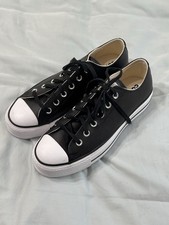 Converse Chuck Taylor All Star Lift Platform Leather Sneakers Women's 9 Black