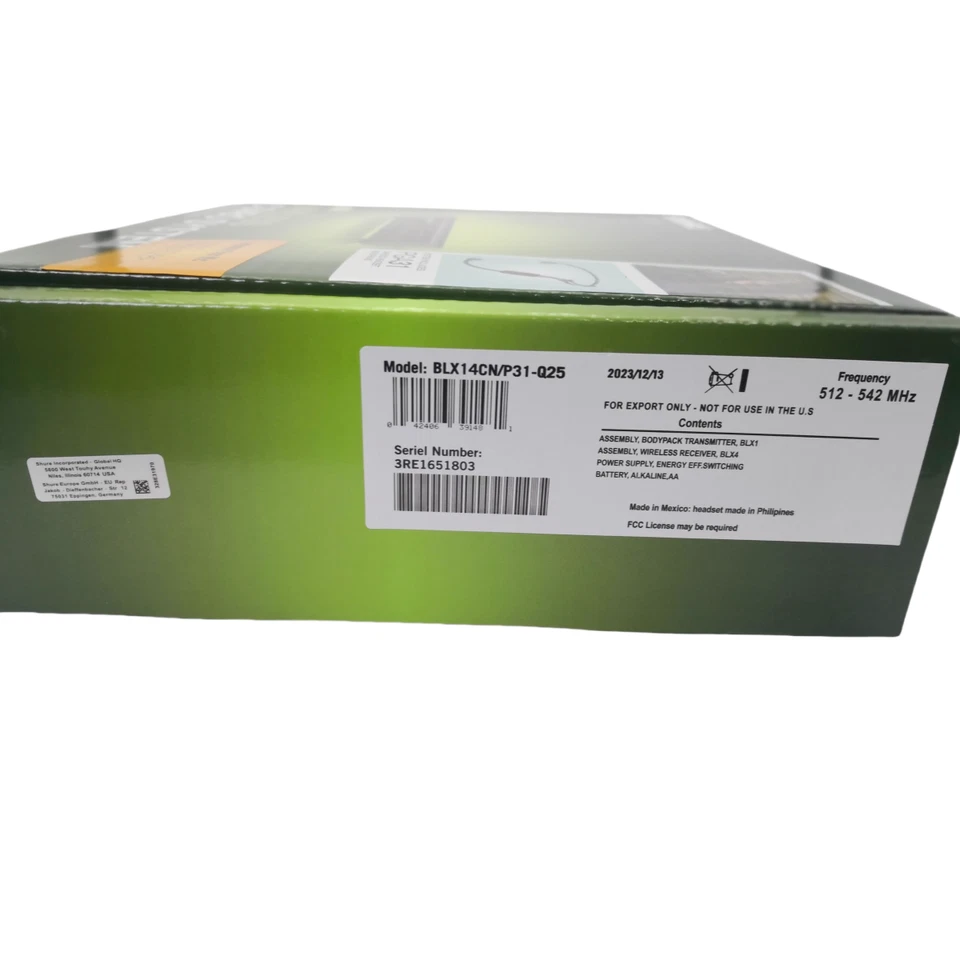 New BLX14/PGA31 Wireless Headworn Microphone System HEADSET SYSTEM W/PGA31 - Image 3 of 4