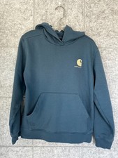 Carhartt Kids Youth Hoodie Blue Pullover Fleece Sweatshirt Large 14-16