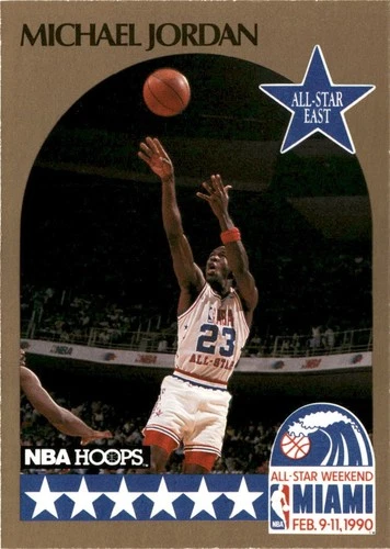 1990-91 NBA Hoops Michael Jordan #5 All-Star Chicago Bulls Base Card