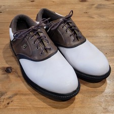 FootJoy FJ Originals Men's Golf Shoes 45330 White Brown Saddle Spiked Sz 10.5 M