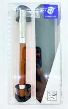 New STAEDTLER TRX Aluminium Fountain Pen Brown M Nib Black Case Gift Set Germany