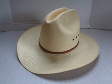 Vtg RESISTOL Self Conforming Shantung Panama Western Cowboy Straw Hat - 7 1/4
