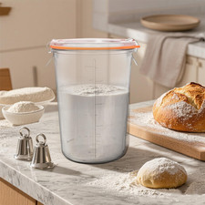 Glass Sourdough Starter Jar,27oz Wide Mouth Jars for Sourdough Starter,Airtig...