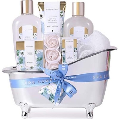 Spa Luxetique Spa Geschenkset, Verwöhn Geschenksets für Frauen, 8tlg Jasminbad Geschenk