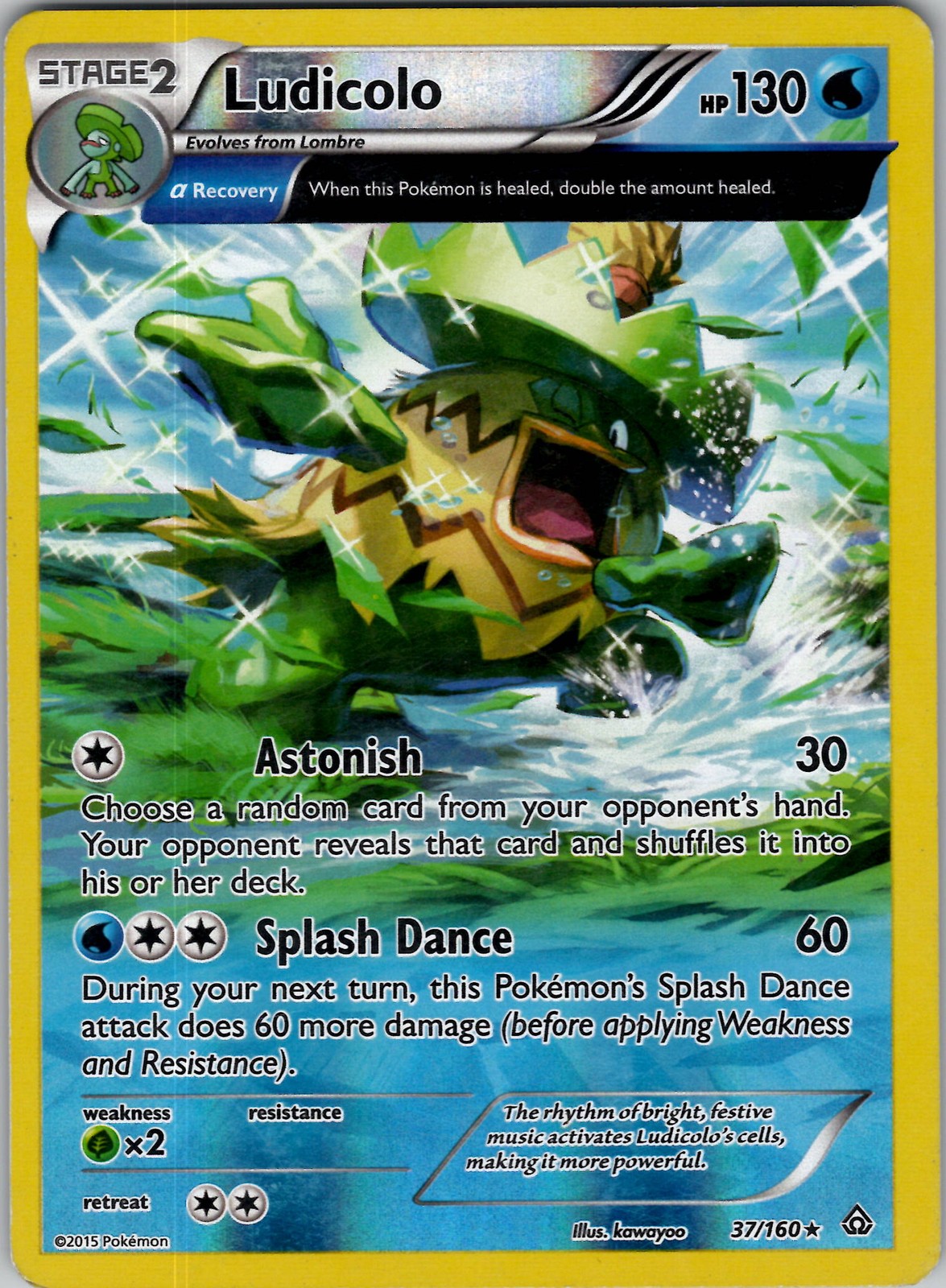 Ludicolo (Alpha) Rare XY - Primal Clash 37/160 NM Reverse Holo