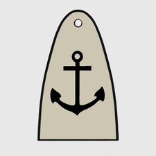 GUITAR TRUSS ROD COVER - Engraved Etched - Fits Schecter - ANCHOR Ship Sea CREAM