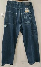 VTG Y2K Baggy Southpole B Boy Blue Jeans Wide Embroidered Skater Denim 36 X 31