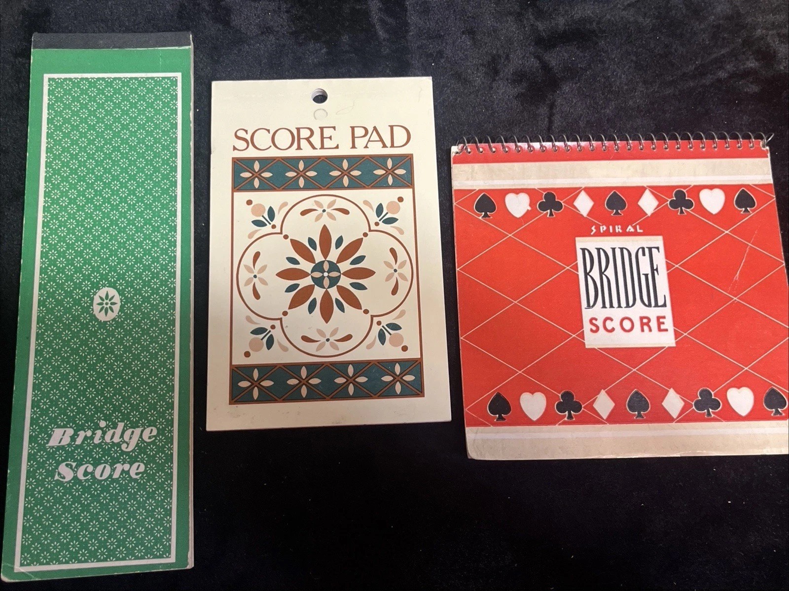 BRIDGE SCORE Tally Pads Congress, Western Tablet, Taylor Press VTG Lot of (3) 