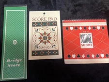 BRIDGE SCORE Tally Pads Congress, Western Tablet, Taylor Press VTG Lot of (3) 