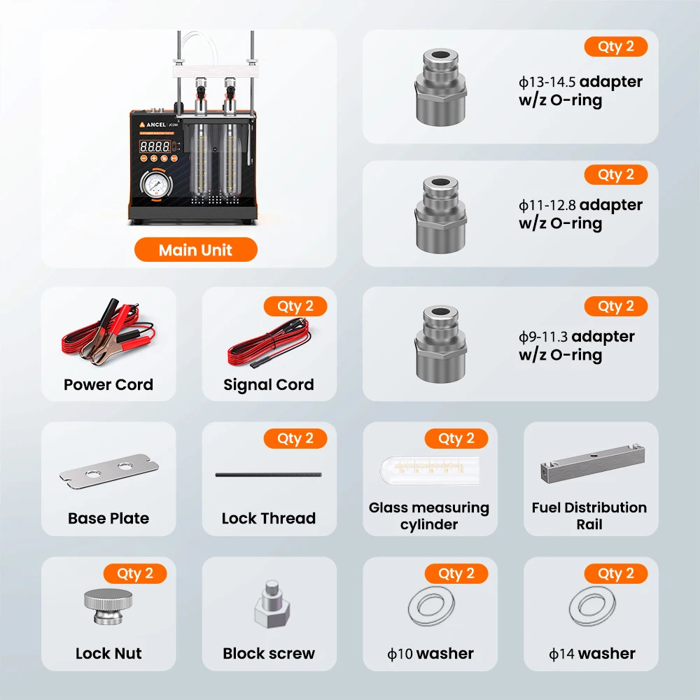 ANCEL JC200 JC400 JC600 Fuel Injector Tester Cleaner Ultrasonic Cleaning Machine