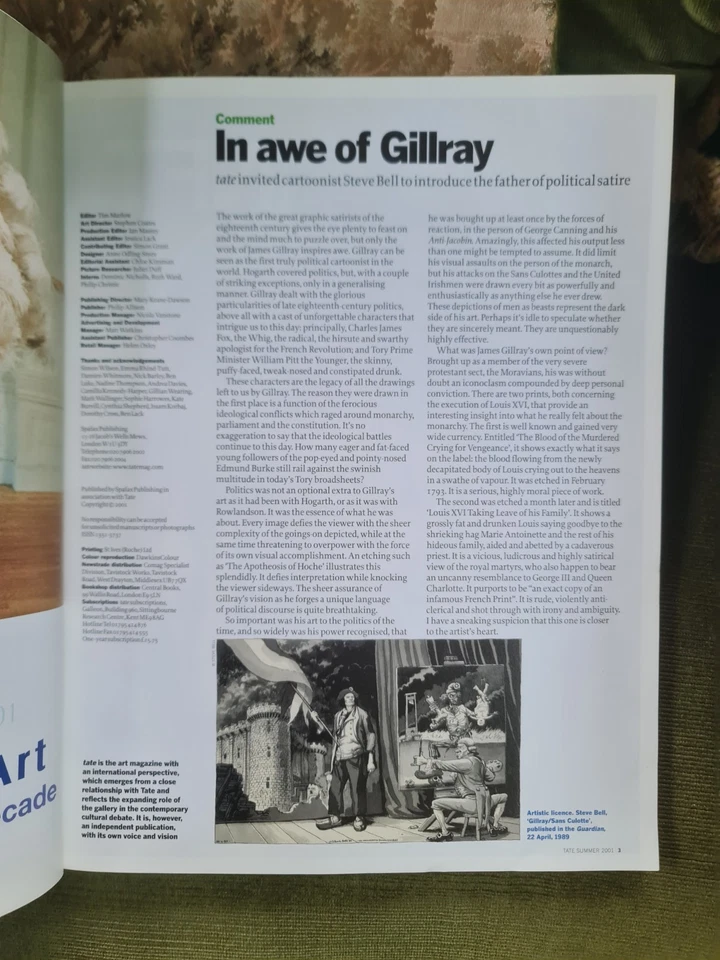 Tate: The Art Magazine 25 Summer 2001 | James Gillray Balthus Pistoletto - Image 3 of 4
