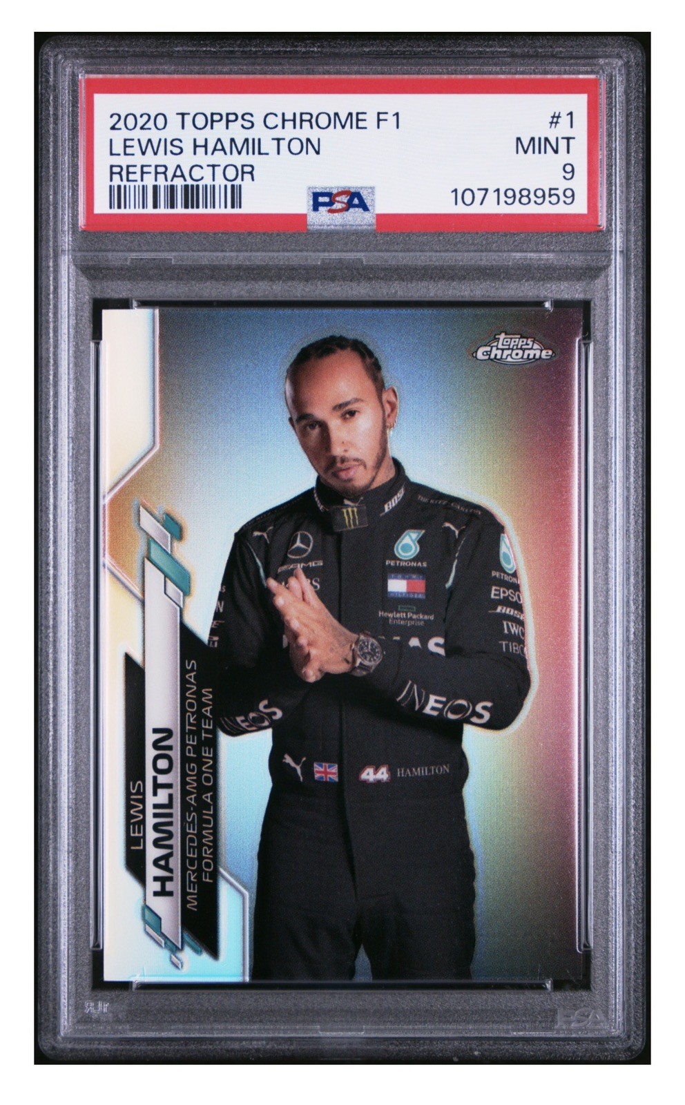 2020 Topps Chrome F1 LEWIS HAMILTON #1 Refractor PSA 9 view 1