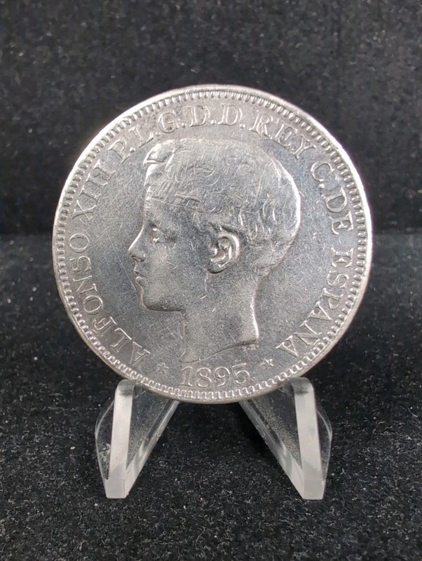 1895 1 Peso Puerto Rico Alfonso XIII Silver coin #7785