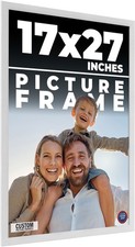 17x27 Frame White Wood Picture Photo Frame with UV Acrylic and Acid Free Backing