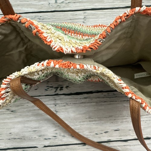 Bolso de Mano All'asta Tejido a Rayas Crochet-Como "Islander" NUEVO - Imagen 5 de 10