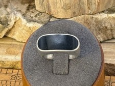 Southwestern Artisan Sterling Silver Black Onyx Band ring sz 6--LBB25.2025