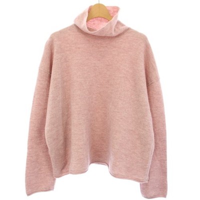 Forty Five RPM Wool Pink Turtleneck Sweater Women Medium 57cm Very Good