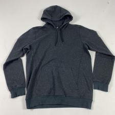 Adidas Hoodie Sweatshirt Mens Medium Gray Speckled Pullover Kangaroo Pocket Logo