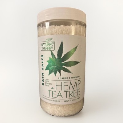 Natural Therapy HEMP+TEA TREE BATH SALTS Dead Sea Relaxing Refreshing 37oz