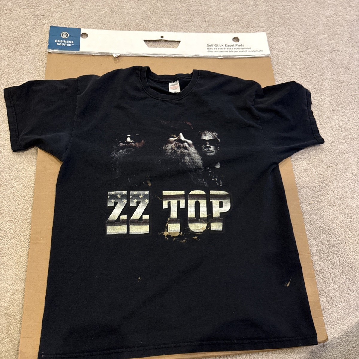 ZZ Top vintage black tour t-shirt Size XL Double sided Tour Dates