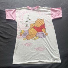 Vintage Disney Winnie the Pooh Pink Nightgown Sleep Shirt Est Youth L 14/16