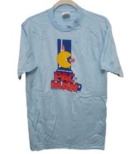 Vintage 80s Atari Branded Pac Man Light Blue TShirt Single Stitch Size L