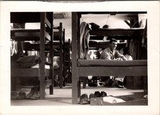 Vintage WWII Era Soldier in Barracks Bunk Original Black White Photograph